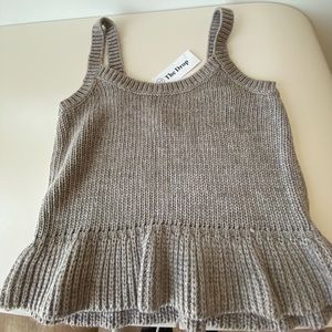 The Drop Ameena Ruffle Cropped Sweater Tank